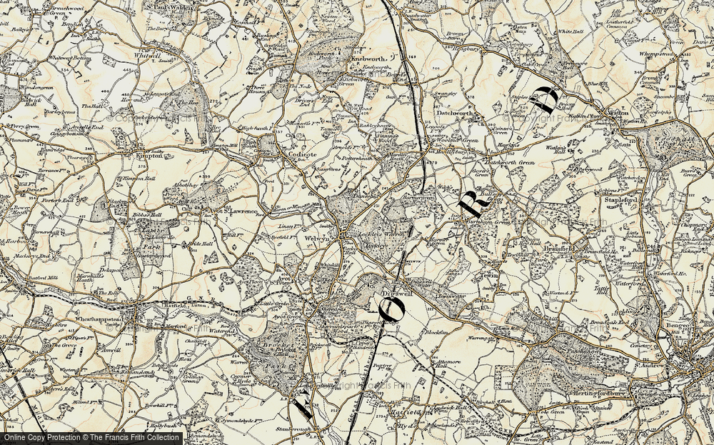 Old Map of Danesbury, 1898-1899 in 1898-1899