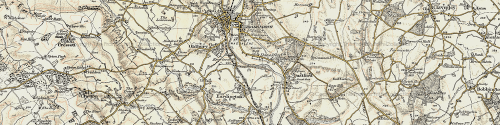 Old map of Danesford in 1902