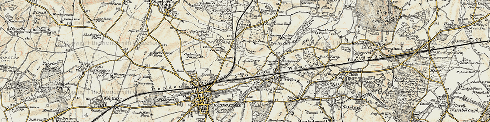 Old map of Daneshill in 1897-1900