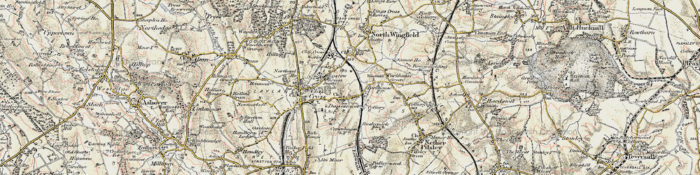 Old map of Danesmoor in 1902-1903