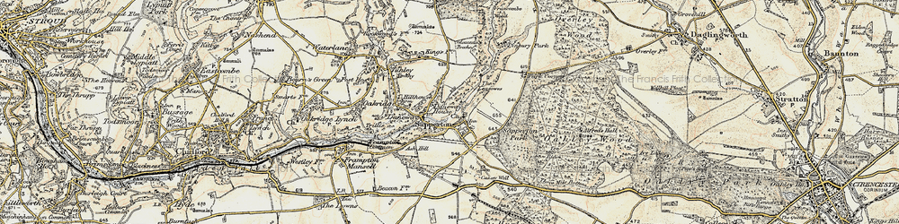 Old map of Daneway in 1898-1899
