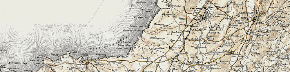 Old map of Barrett's Zawn in 1900