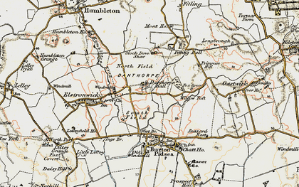Old map of Danthorpe in 1903-1908