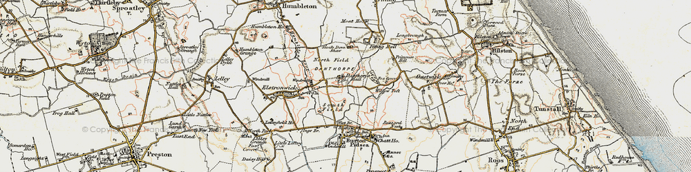 Old map of Danthorpe in 1903-1908