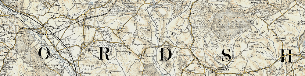 Old map of Dapple Heath in 1902