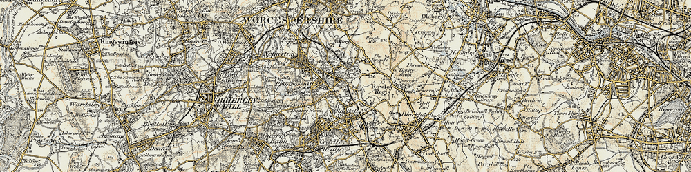 Old map of Darby End in 1902