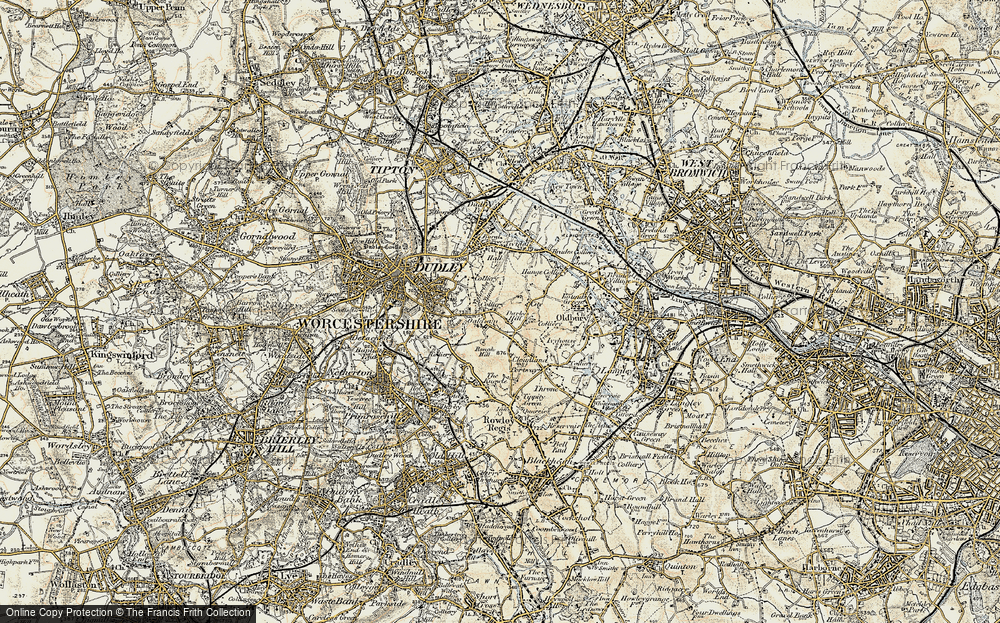Old Map of Historic Map covering Netherton Tunnel in 1902