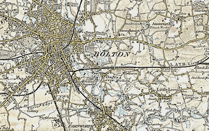 Old map of Darcy Lever in 1903