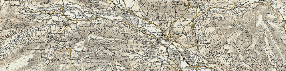 Old map of Dardy in 1899-1901