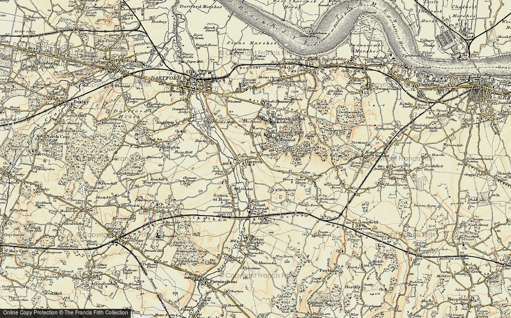 Old Map of Darenth, 1897-1898 in 1897-1898
