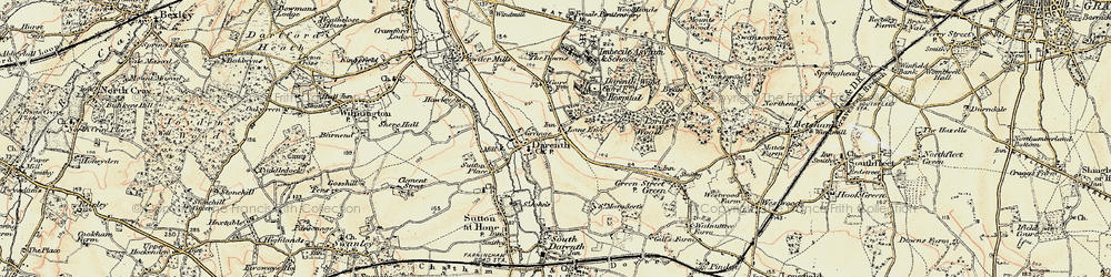 Old map of Darenth in 1897-1898