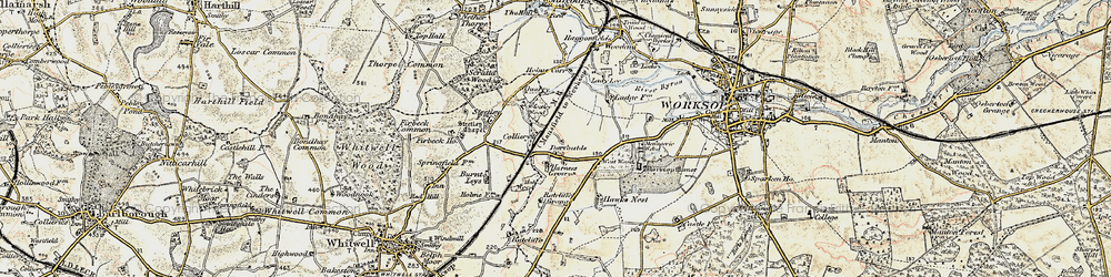 Old map of Worksop Manor in 1902-1903