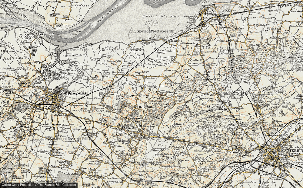Old Map of Dargate, 1897-1898 in 1897-1898