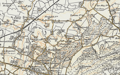 Old map of Dargate in 1897-1898