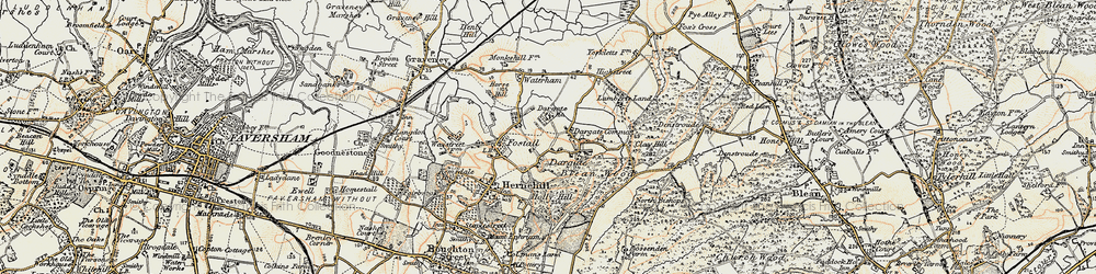 Old map of Dargate in 1897-1898