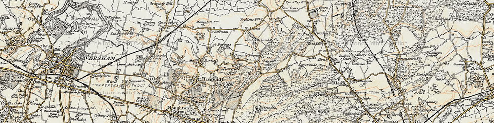 Old map of Acorn Cott in 1897-1898