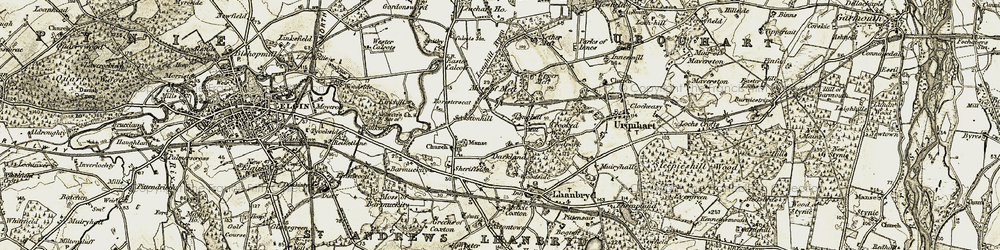 Old map of Leuchars Ho in 1910-1911