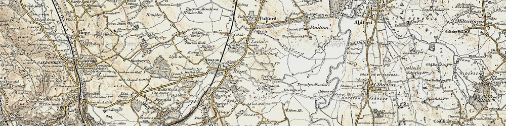 Old map of Darland in 1902-1903
