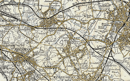 Old map of Darlaston Green in 1902