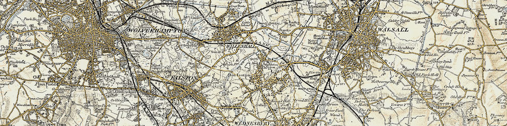 Old map of Darlaston Green in 1902