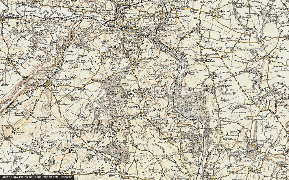 Old Map of Historic Map covering Bradley's Coppice in 1902