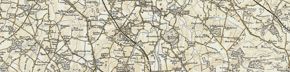 Old map of Darley Green in 1901-1902