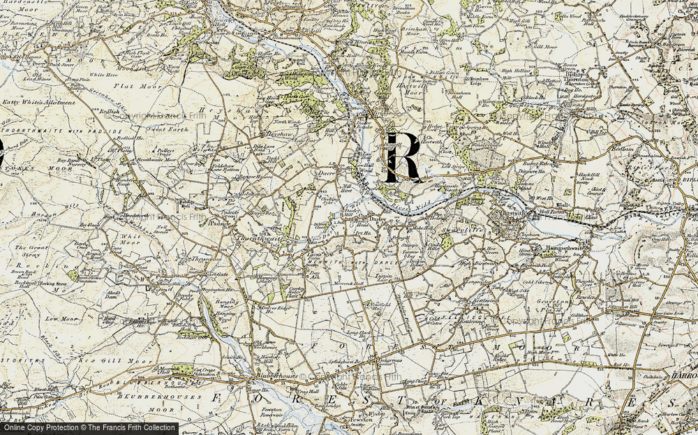Old Map of Historic Map covering Menwith Hill in 1903-1904