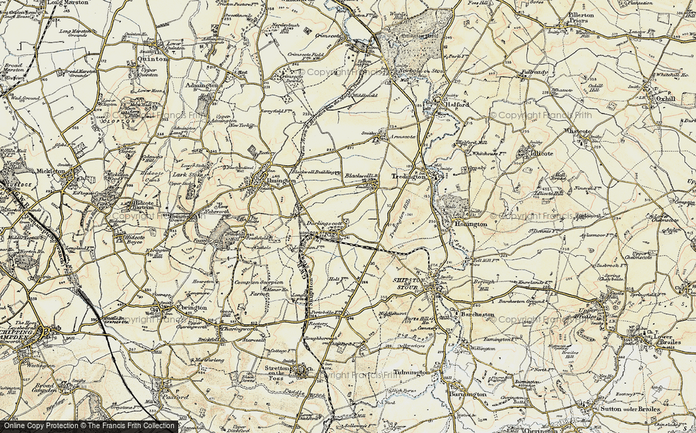 Old Map of Darlingscott, 1899-1901 in 1899-1901