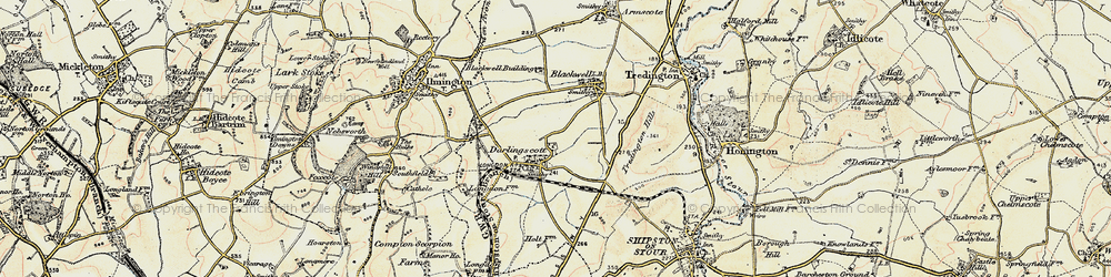 Old map of Darlingscott in 1899-1901