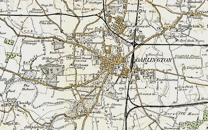 Old map of Darlington in 1903-1904