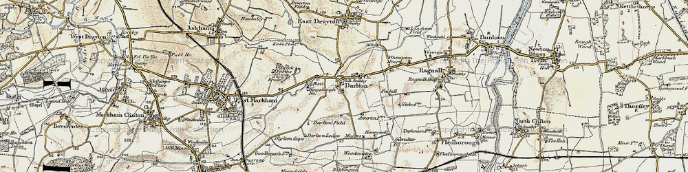 Old map of Darlton in 1902-1903