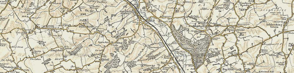 Old map of Darmsden in 1899-1901