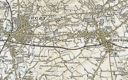 Old map of Darn Hill in 1903