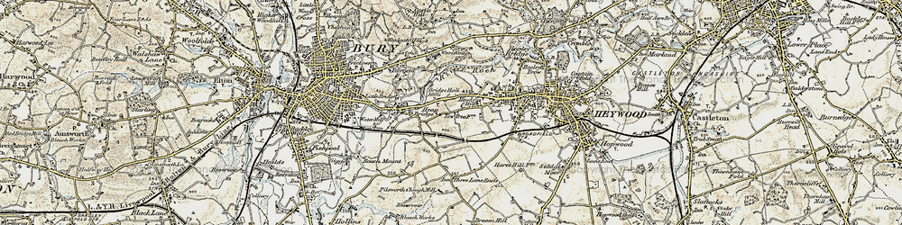 Old map of Darn Hill in 1903