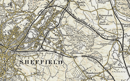 Old map of Darnall in 1903