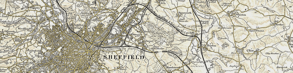 Old map of Darnall in 1903