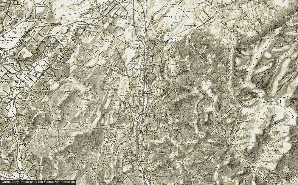 Old Map of Historic Map covering Boreland in 1903-1904