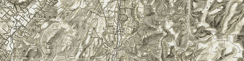 Old map of Darnhall Mains in 1903-1904