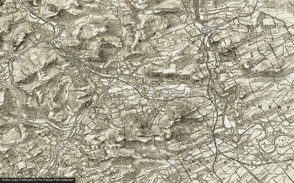 Old Map of Darnick, 1901-1904 in 1901-1904