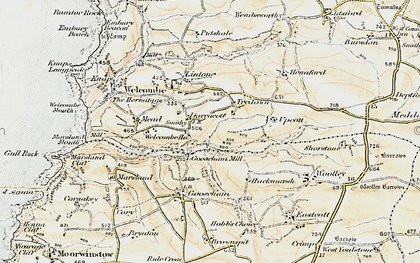 Old map of Darracott in 1900