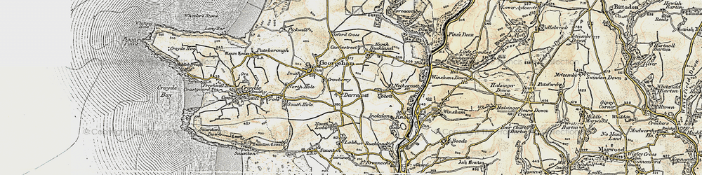 Old map of Darracott in 1900