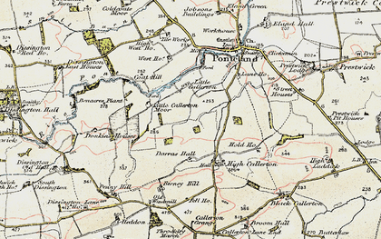 Old map of Darras Hall in 1901-1903