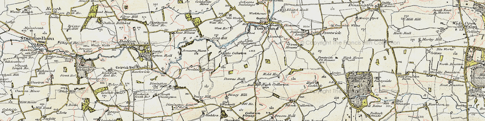 Old map of Darras Hall in 1901-1903