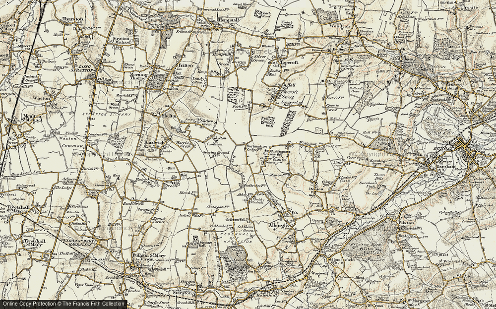 Old Map of Darrow Green, 1901-1902 in 1901-1902