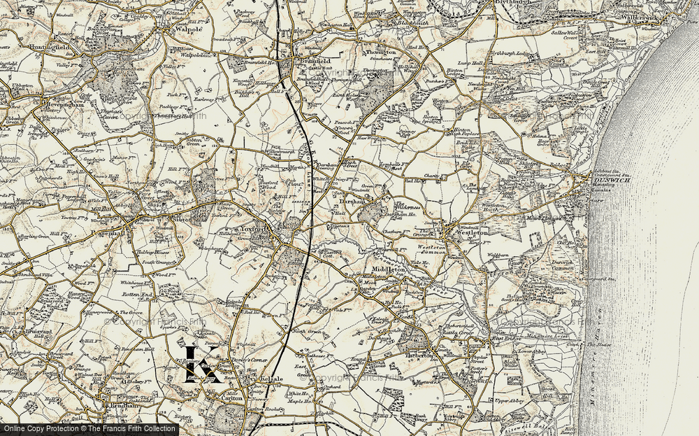 Old Map of Darsham, 1901 in 1901