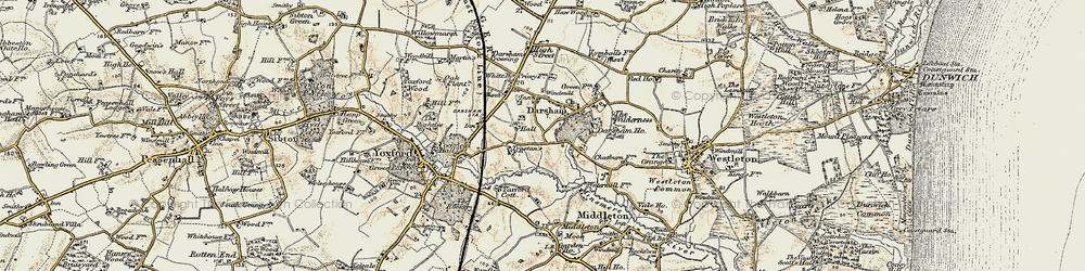 Old map of Darsham in 1901
