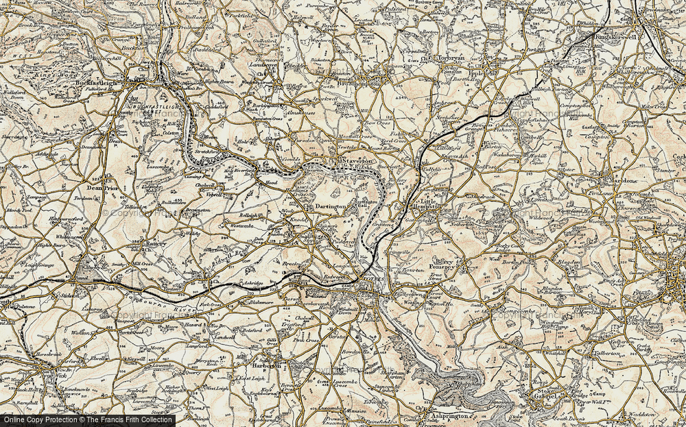 Old Map of Dartington, 1899 in 1899