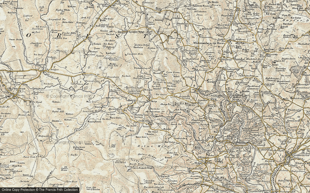 Old Map of Dartmeet, 1899-1900 in 1899-1900