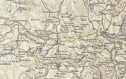 Old map of Dartmeet in 1899-1900