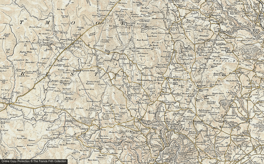 Old Map of Historic Map covering West Webburn River in 1899-1900